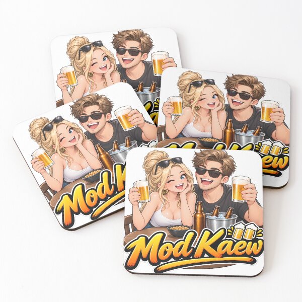 Item preview, Mod Kaew Beer Drinking Couple - Funny Party & Cheers Design designed and sold by ArtZone1987.