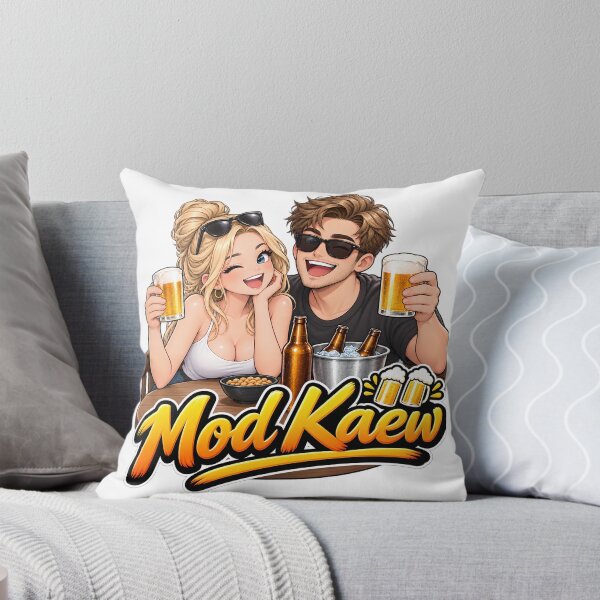 Item preview, Mod Kaew Beer Drinking Couple - Funny Party & Cheers Design designed and sold by ArtZone1987.