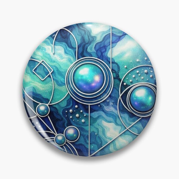 Item preview, Celestial Resonance - Blue Cosmic Abstract Art Print | Geometric Surrealism Wall Decor designed and sold by KingsArtworx 2.