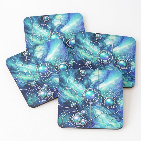 Item preview, Celestial Resonance - Blue Cosmic Abstract Art Print | Geometric Surrealism Wall Decor designed and sold by KingsArtworx 2.