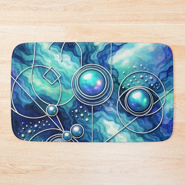 Item preview, Celestial Resonance - Blue Cosmic Abstract Art Print | Geometric Surrealism Wall Decor designed and sold by KingsArtworx 2.