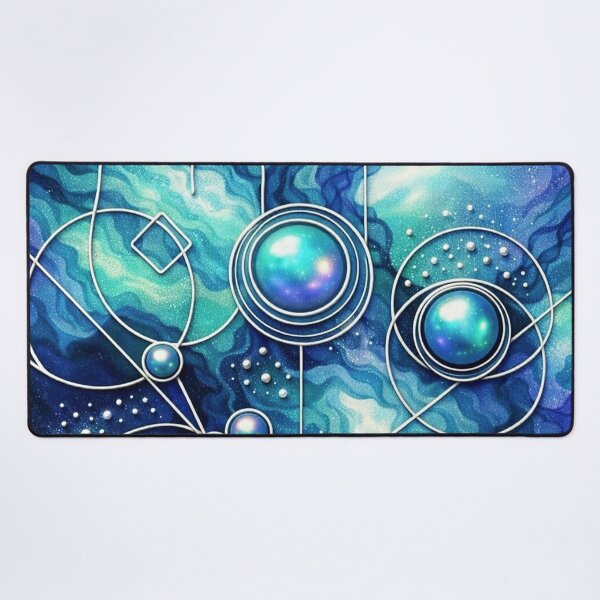 Item preview, Celestial Resonance - Blue Cosmic Abstract Art Print | Geometric Surrealism Wall Decor designed and sold by KingsArtworx 2.