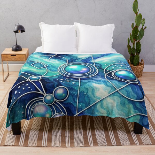 Item preview, Celestial Resonance - Blue Cosmic Abstract Art Print | Geometric Surrealism Wall Decor designed and sold by KingsArtworx 2.