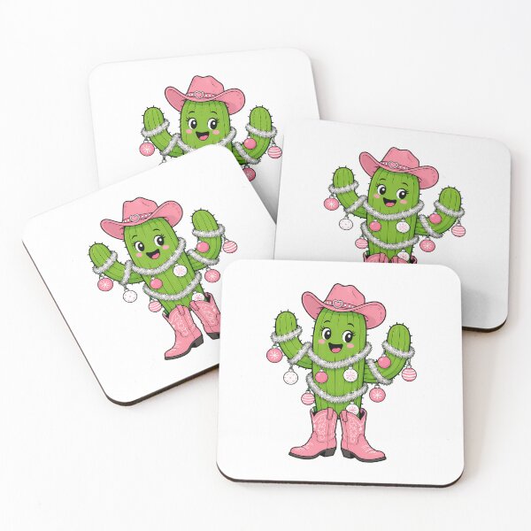Item preview, Pink Cowgirl Christmas Cactus Western Country Winter designed and sold by chattsuede.