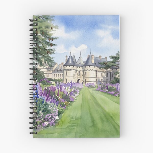 Item preview, Château de Chaumont-sur-Loire — French Castle & Lavender Garden digital Watercolor designed and sold by M.ALK.Watercolor.