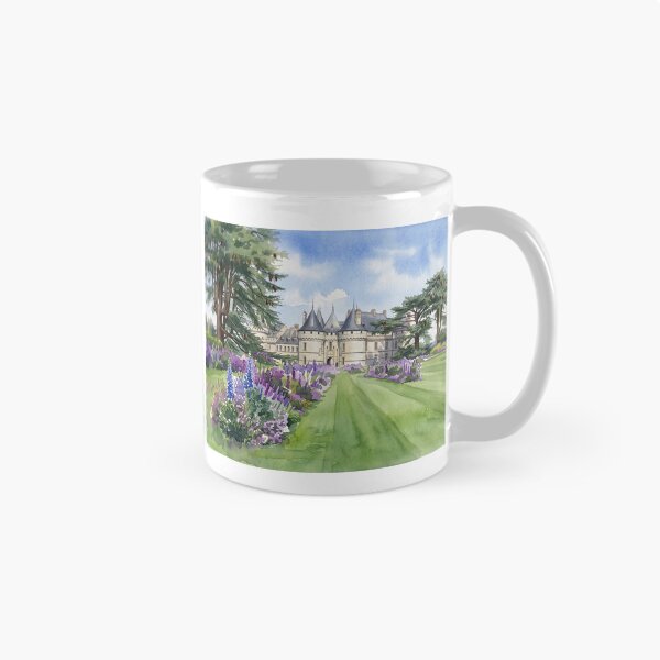 Item preview, Château de Chaumont-sur-Loire — French Castle & Lavender Garden digital Watercolor designed and sold by M.ALK.Watercolor.
