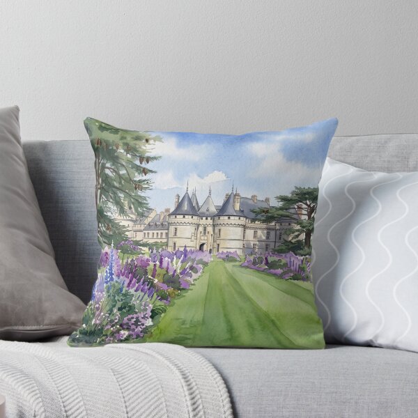 Item preview, Château de Chaumont-sur-Loire — French Castle & Lavender Garden digital Watercolor designed and sold by M.ALK.Watercolor.