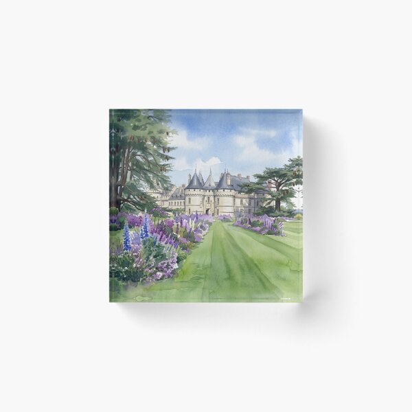 Artikelvorschau, Château de Chaumont-sur-Loire – Französisches Schloss und Lavendelgarten, digitales Aquarell entworfen und verkauft von M.ALK.Watercolor.