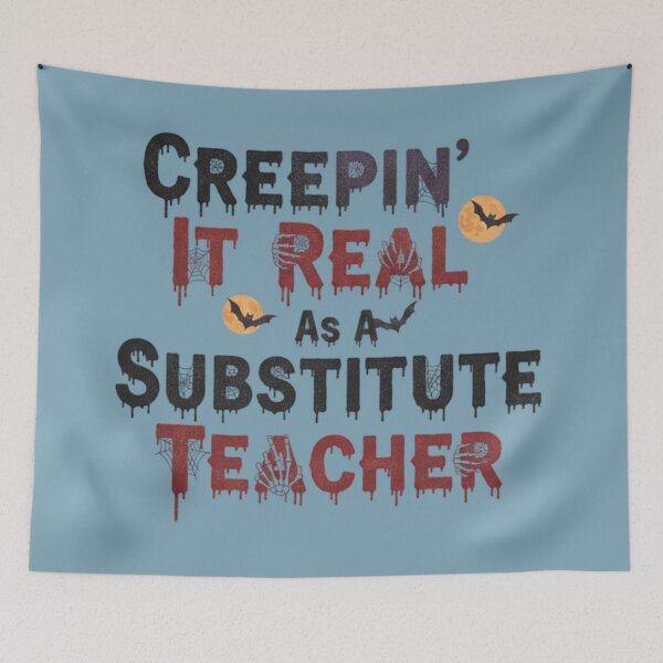 Item preview, Creepin It Real Substitute Teacher Spooky Font Graphic designed and sold by Exquisite Design Studio „Paculówka”.