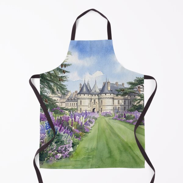 Item preview, Château de Chaumont-sur-Loire — French Castle & Lavender Garden digital Watercolor designed and sold by M.ALK.Watercolor.