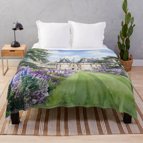 Item preview, Château de Chaumont-sur-Loire — French Castle & Lavender Garden digital Watercolor designed and sold by M.ALK.Watercolor.