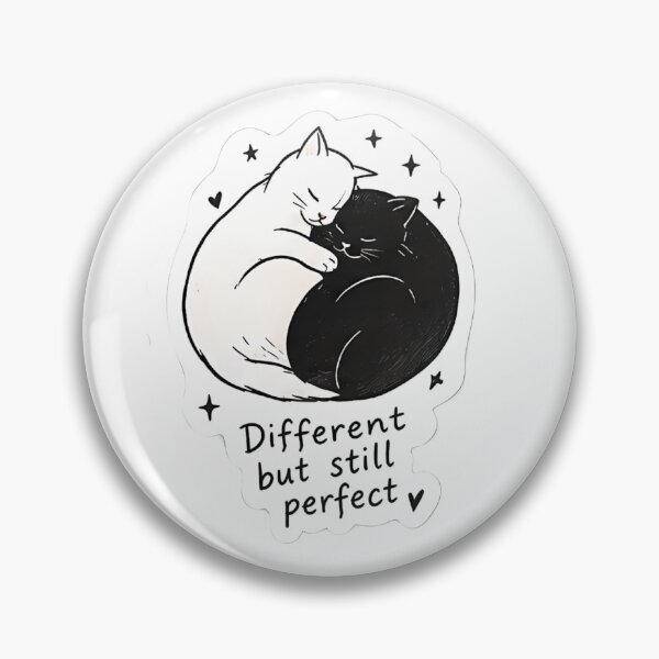 Item preview, Different But Still Perfect Sticker – Yin Yang Cats designed and sold by posteratorshop.