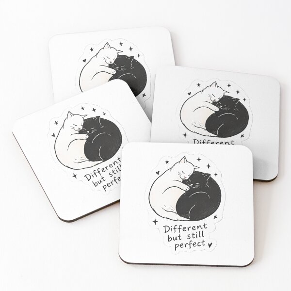 Item preview, Different But Still Perfect Sticker – Yin Yang Cats designed and sold by posteratorshop.