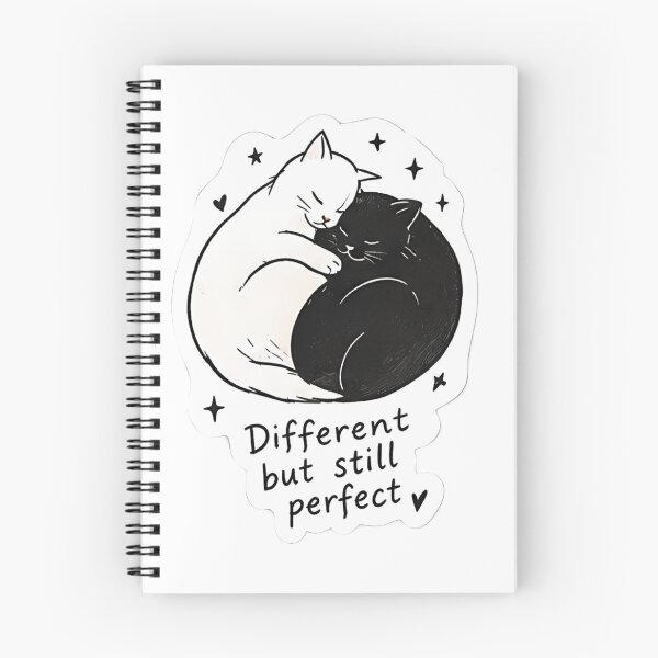 Item preview, Different But Still Perfect Sticker – Yin Yang Cats designed and sold by posteratorshop.