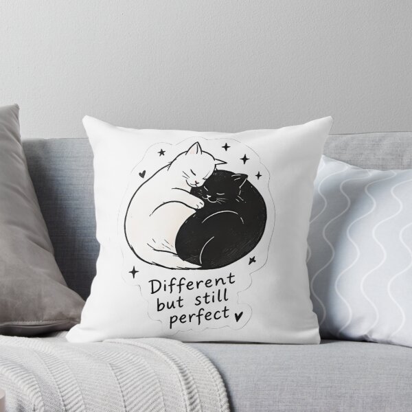 Item preview, Different But Still Perfect Sticker – Yin Yang Cats designed and sold by posteratorshop.
