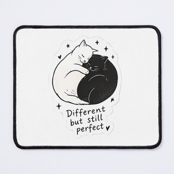 Item preview, Different But Still Perfect Sticker – Yin Yang Cats designed and sold by posteratorshop.