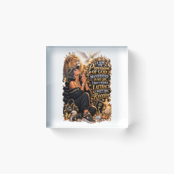 Item preview, God's Proivision Manifestation- Spiritual Praying Black Woman Art  designed and sold by LC&LCPlatform.