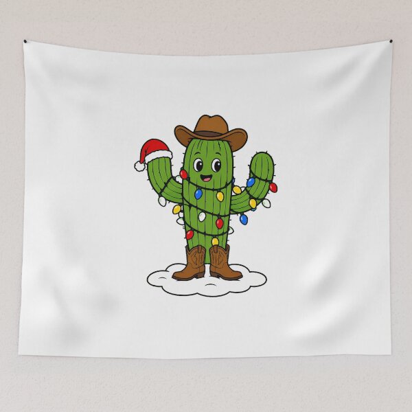 Item preview, Cowboy Christmas Cactus Desert Western Saguaro Boots designed and sold by chattsuede.