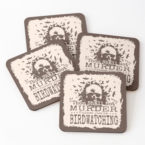 Item preview, urder of Crows | Thou Shall Not Murder | Funny Christian Birdwatching | pastel orange White Grunge designed and sold by ZechJohnRB.