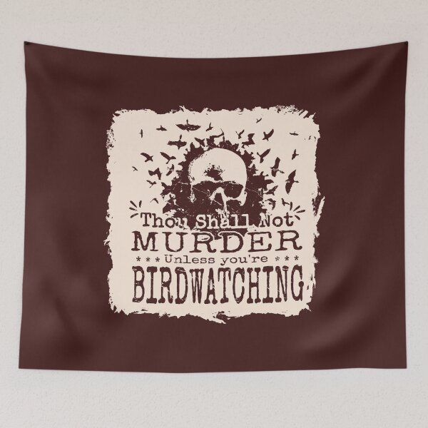 Item preview, urder of Crows | Thou Shall Not Murder | Funny Christian Birdwatching | pastel orange White Grunge designed and sold by ZechJohnRB.