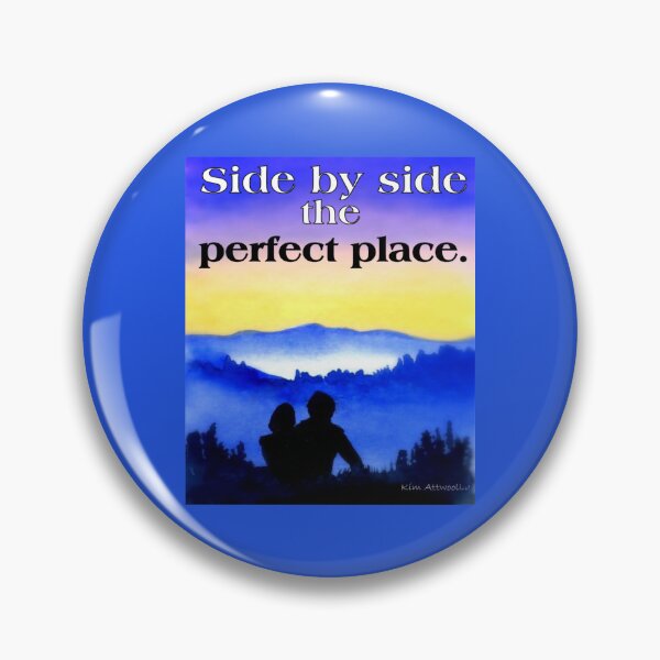 Item preview, Couple in blue mountains. Side by side the perfect place, original watercolor. designed and sold by aswoa.