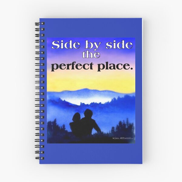Item preview, Couple in blue mountains. Side by side the perfect place, original watercolor. designed and sold by aswoa.