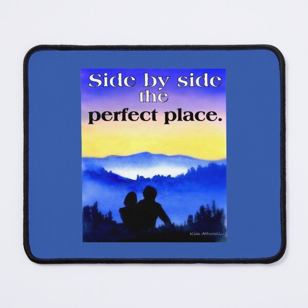 Item preview, Couple in blue mountains. Side by side the perfect place, original watercolor. designed and sold by aswoa.