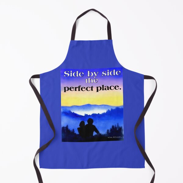 Item preview, Couple in blue mountains. Side by side the perfect place, original watercolor. designed and sold by aswoa.