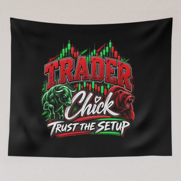 Item preview, Trader Chick-Trust The Setup-Black Background  designed and sold by Trendi61.
