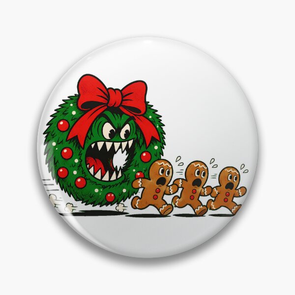 Item preview, Monster Wreath Gingerbread Chase Funny Christmas Cartoon designed and sold by chattsuede.