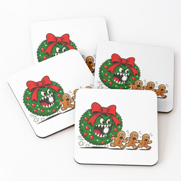 Item preview, Monster Wreath Gingerbread Chase Funny Christmas Cartoon designed and sold by chattsuede.