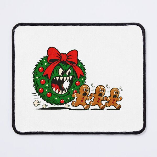 Item preview, Monster Wreath Gingerbread Chase Funny Christmas Cartoon designed and sold by chattsuede.
