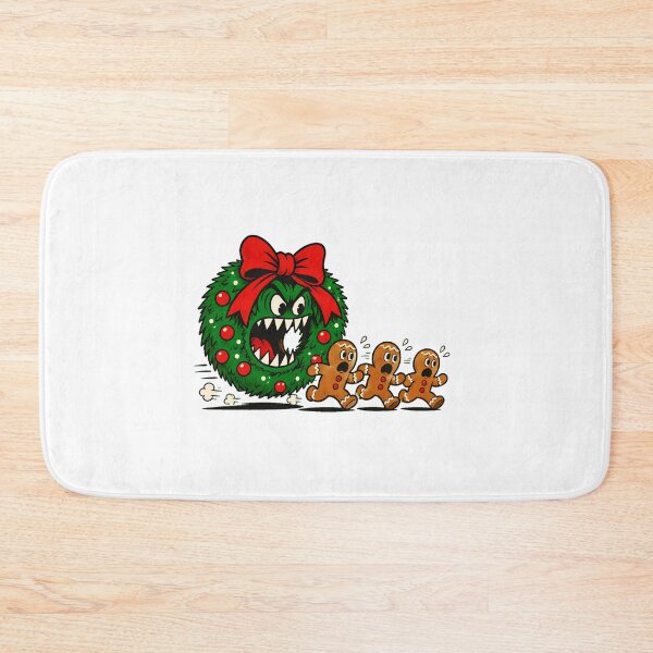 Item preview, Monster Wreath Gingerbread Chase Funny Christmas Cartoon designed and sold by chattsuede.