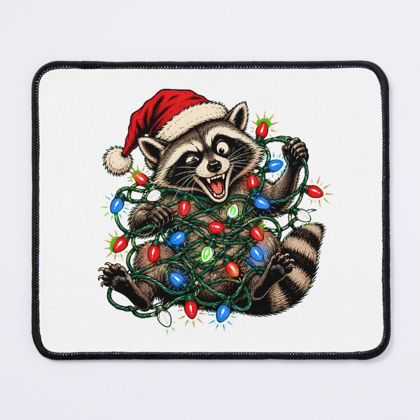 Item preview, Raccoon Tangled In Christmas Lights Trash Panda designed and sold by chattsuede.
