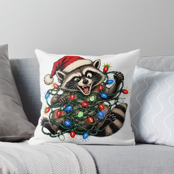 Item preview, Raccoon Tangled In Christmas Lights Trash Panda designed and sold by chattsuede.