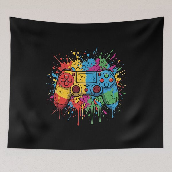 Item preview, Gaming Controller Splash Art with Vibrant Graffiti Colors designed and sold by liamsi-kouz.