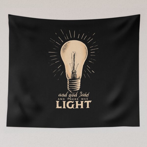 Item preview, And God Said Let There Be Light – Vintage Christian Bible Quote designed and sold by DyzioSupply.