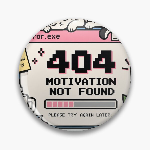 Item preview, 404 Motivation Not Found – Funny Programmer & Developer Cat designed and sold by Puddle-Paws.