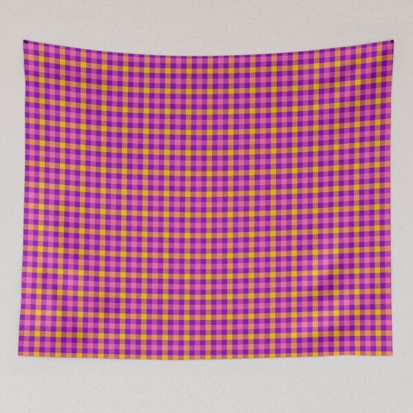 Item preview, Yellow And Pink On Purple Gingham Check   designed and sold by PatternTitan.