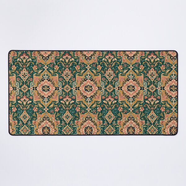 Item preview, Teal Persian Floral Mosaic Pattern designed and sold by Sandy Beach Decor.