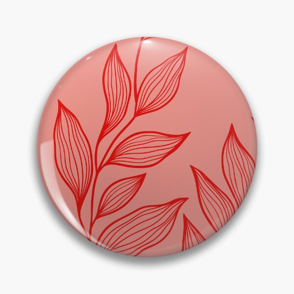 Item preview, Delicate Line Art Botanical Leaf Pattern - Bright on Light Red designed and sold by Frohyou.