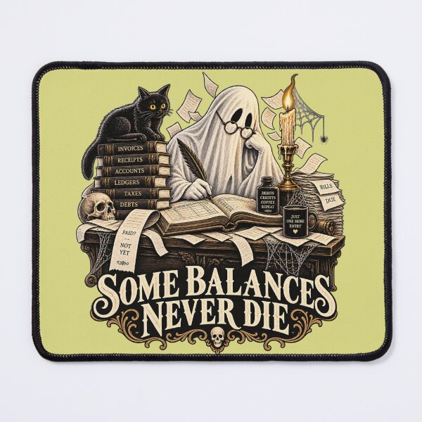 Item preview, Bookkeeper Ghost Gothic Halloween Humor designed and sold by Meandmyshop.