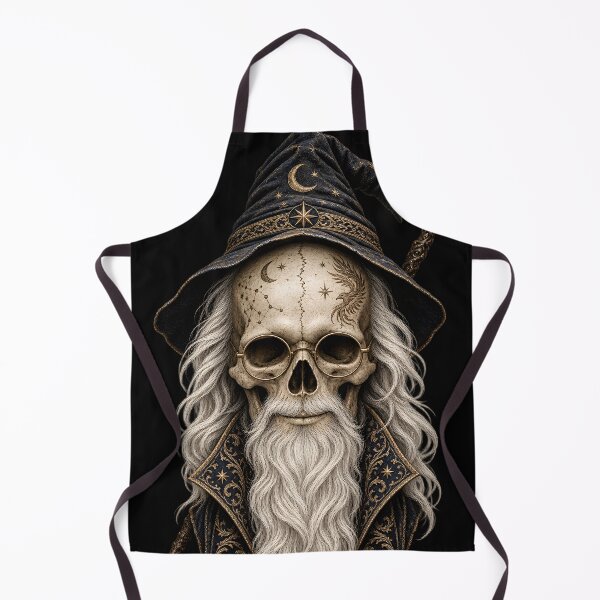 Item preview, Wizard Skull Celestial Moon Stars Long Beard Art designed and sold by T-Chou.