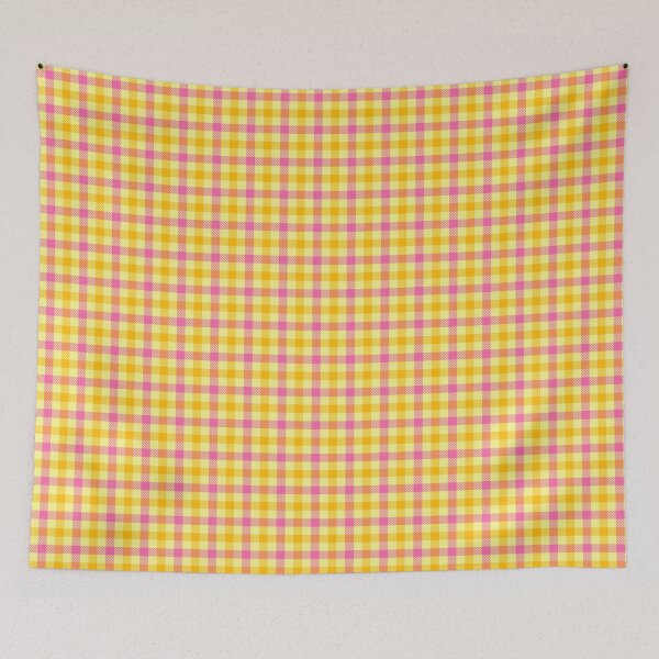 Item preview, Yellow And Pink On Yellow Gingham Check   designed and sold by PatternTitan.