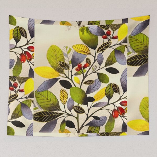 Item preview, Watercolor Autumn Berry Branches designed and sold by Vintage-Lady65.