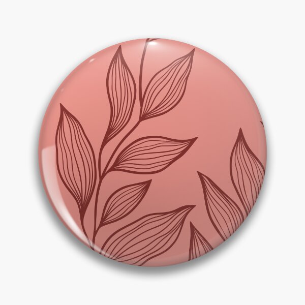 Item preview, Delicate Line Art Botanical Leaf Pattern - Dark on Light Red designed and sold by Frohyou.