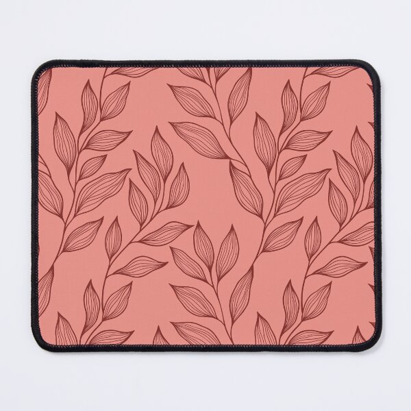 Item preview, Delicate Line Art Botanical Leaf Pattern - Dark on Light Red designed and sold by Frohyou.