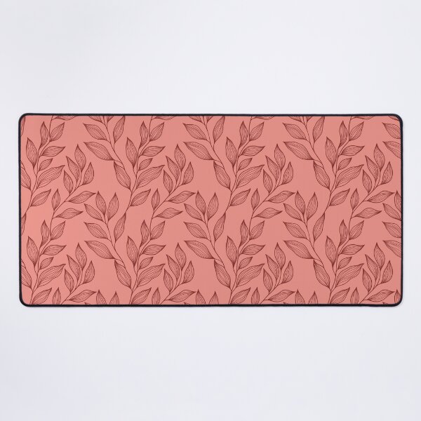 Item preview, Delicate Line Art Botanical Leaf Pattern - Dark on Light Red designed and sold by Frohyou.