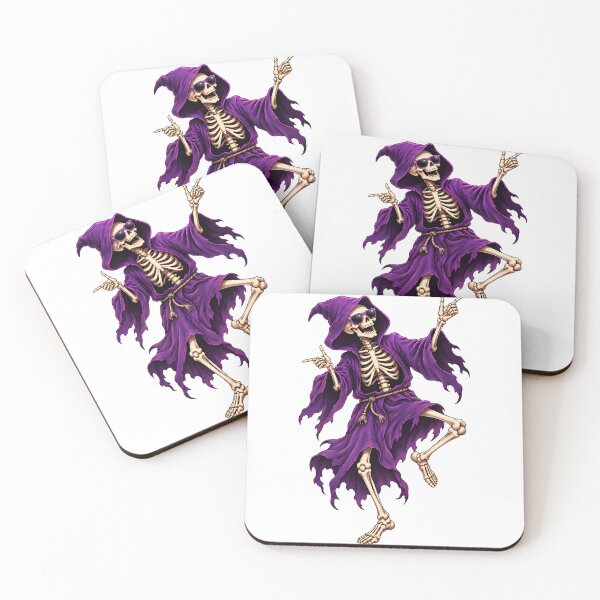 Item preview, Purple Reaper Dance | Funny Halloween Skeleton Design designed and sold by CalmMandala.