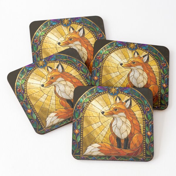 Item preview, Fox in Stained Glass designed and sold by GreenNBlue.